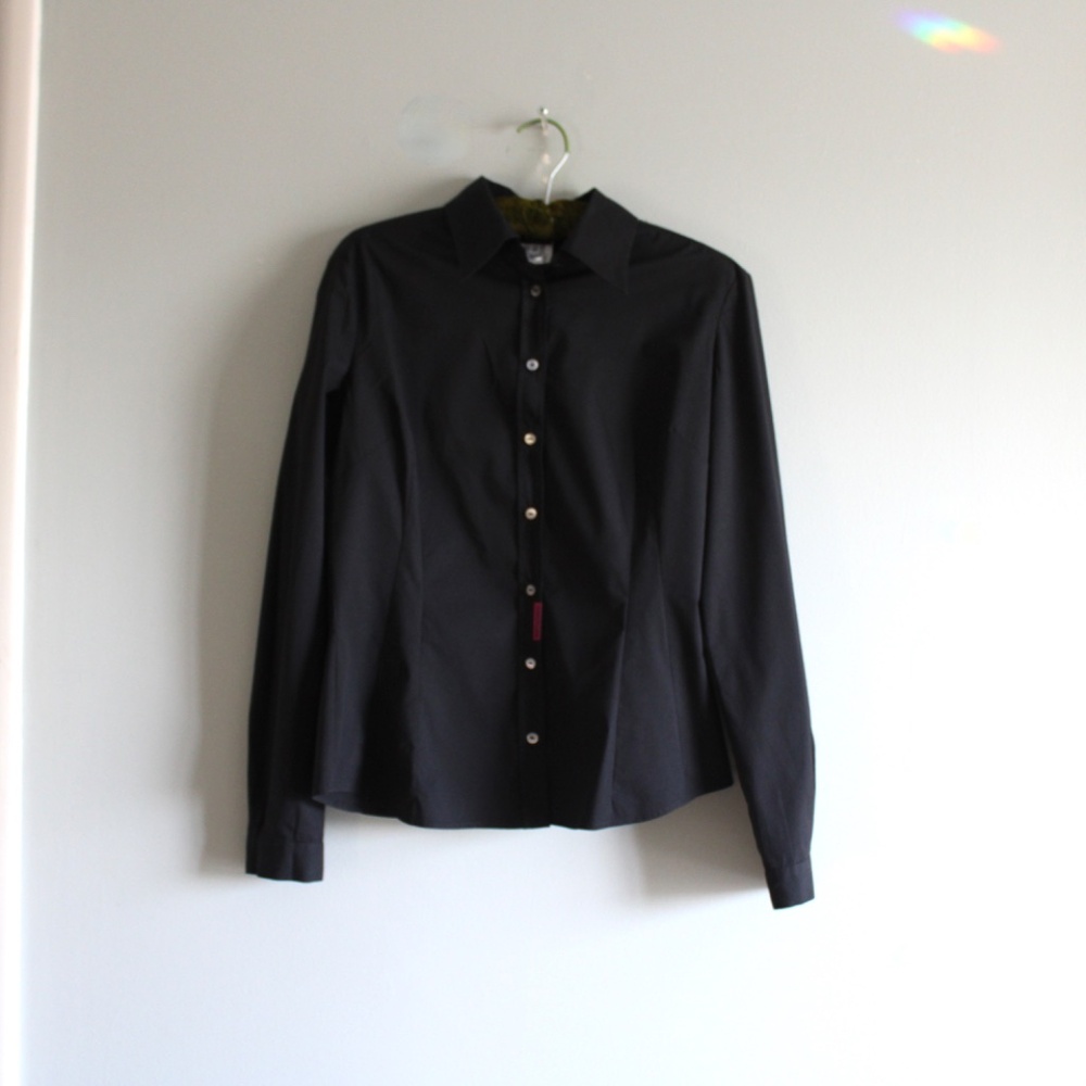 Dolce & Gabbana Tailored Black Button Up Collared Shirt